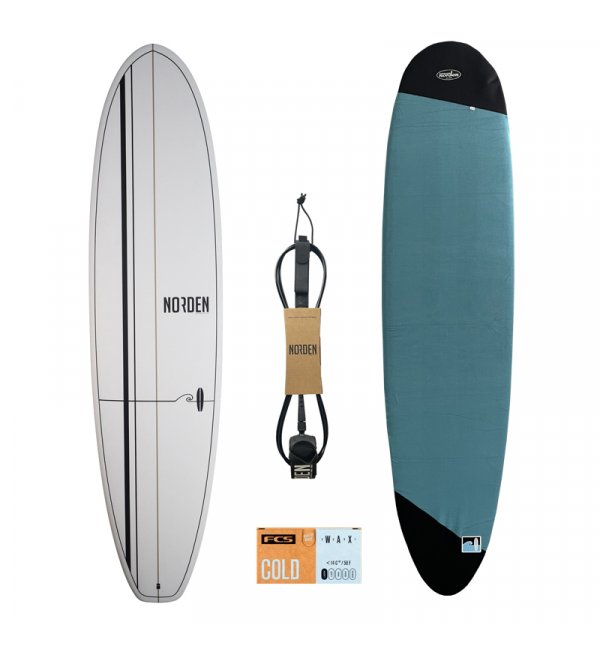 1rst Ride Mailbu 7´10  naked + Sock + Leash + Wax