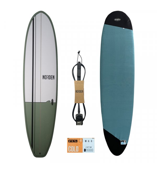 1rst Ride Mailbu 7´10  myrtle + Sock + Leash + Wax