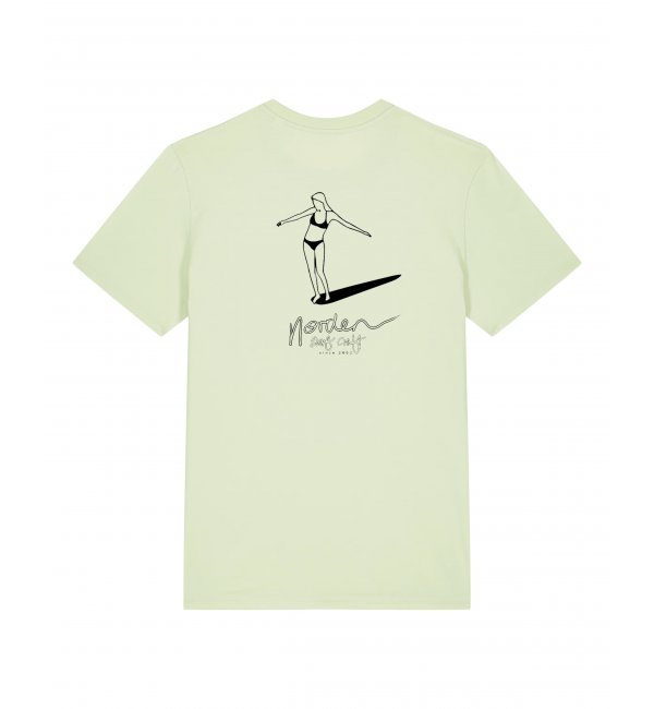 Classic T Longboard Girl steem green back print